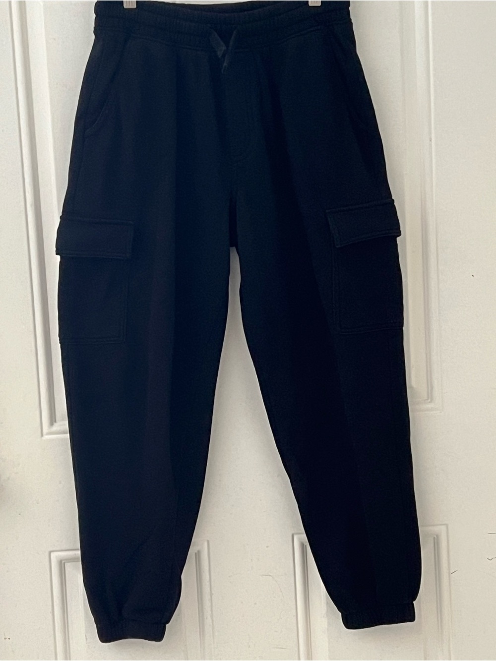 H&M Black Kids Cargo Sweatpants with Elastic Cuffs